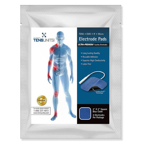 Ultra Premium: Optimal Comfort2"x2" Blue Cloth Electrodes